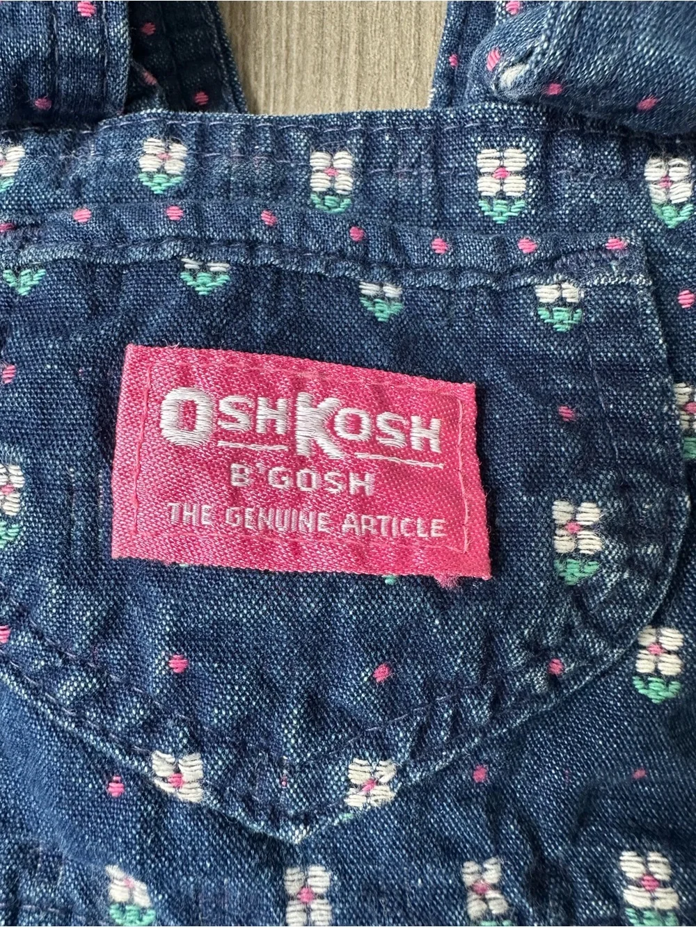OshKosh B'gosh Vintage Navy Floral Print Baby Overalls